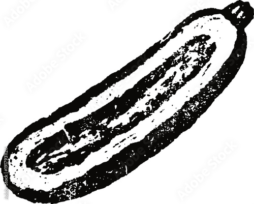 Vintage cucumber illustration hand drawn vegetable sketch, healthy food icon