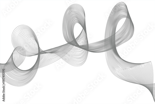 Abstract flowing gray wave lines a modern digital ribbon design element with a transparent effect perfect for technology backgrounds vector illustration