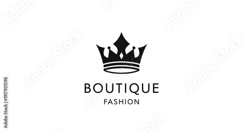 Elegant Black Crown Logo for Fashion Boutique and Luxury Brand Identity