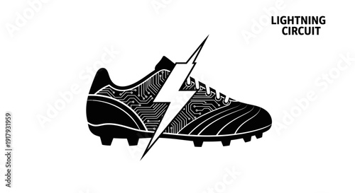 Lightning Circuit Football Boot - Digital Speed and Performance Technology Concept