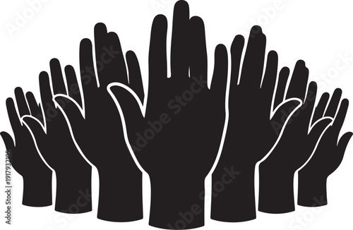 Raised Hands in Unity and Solidarity Together