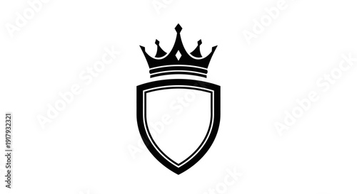 Royal Crowned Shield Emblem - Vintage Heraldic Logo Design