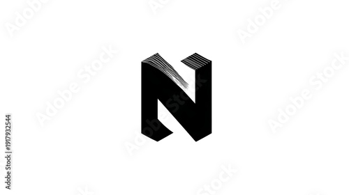 Free Download Modern Minimal Letter N Logo in Black and White. Concept: Brand Identity, Minimal Logo Design, Corporate Branding, Monogram Design, Luxury Branding, Modern Typography - GFXLoad