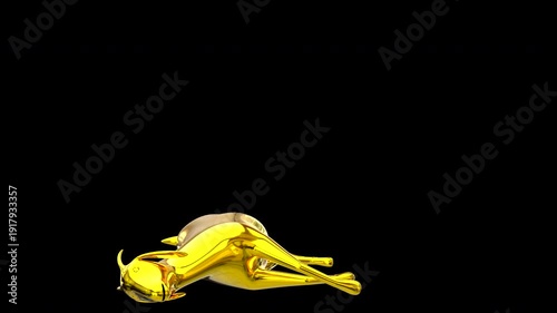 Luxury Gold Goat Death Fall 3D Animation