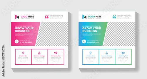 Professional Online Marketing Services Flyer, instagram post, LinkedIn Post	
