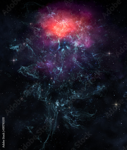 Flower-shaped deep space nebula