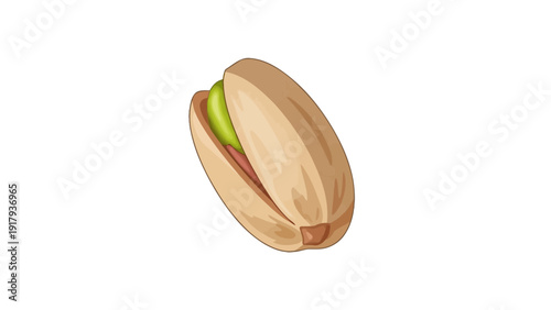 Modern 3D Isometric Icon of a Single Pristine Pistachio Nut, Earthy Tones Palette. transparent.
