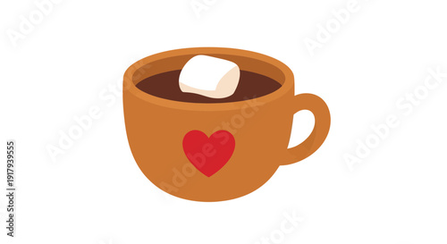 Hot Chocolate Image, Vector Illustration, Cozy Drink, Winter Season, Comfort Food