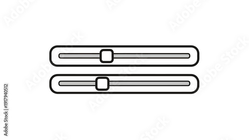 Two horizontal sliders with squared toggles, black outlines on white