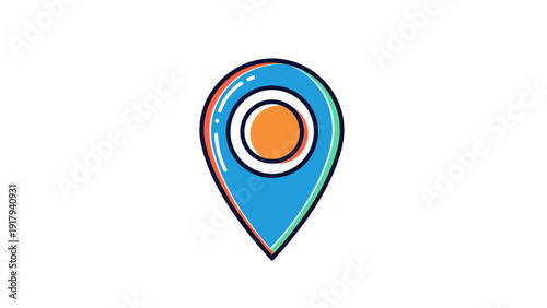 Free Download A vector illustration of a location marker pin in blue, red, green and orange on white - GFXLoad