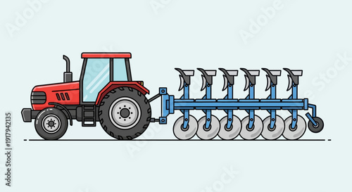 Tractor with Seeder Attachment.