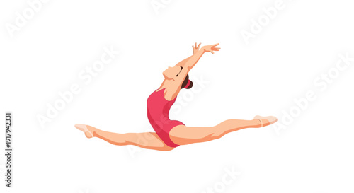 Woman Doing Gymnastics Split.