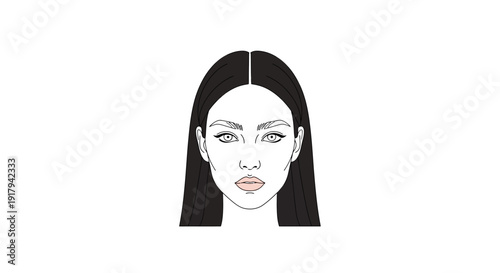Woman Face Illustration Portrait.