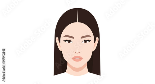 Woman Face Illustration Portrait.