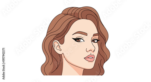 Woman Face Illustration Portrait.