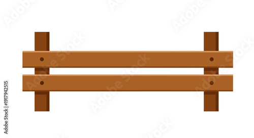 Wooden Fence Gate Illustration.