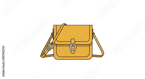 Yellow Leather Crossbody Bag.