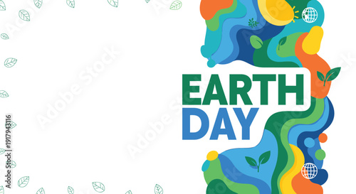 Earth Day icon collection. Includes eco friendly symbols. Created in colorful style with green blue palette.
