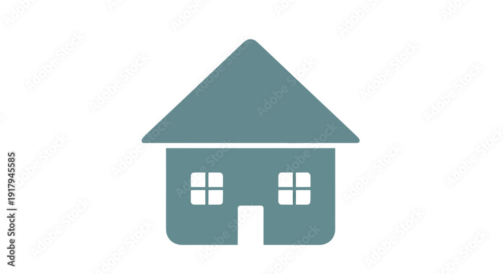 Fototapeta premium House Vector Illustration, Flat Design, Real Estate, Home Icon, Property Symbol, Building Graphic