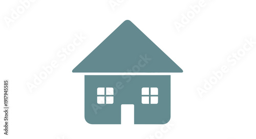 House Vector Illustration, Flat Design, Real Estate, Home Icon, Property Symbol, Building Graphic