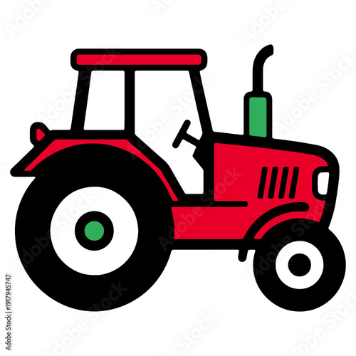 Agricultural Tractor Minimal Flat Vector Design