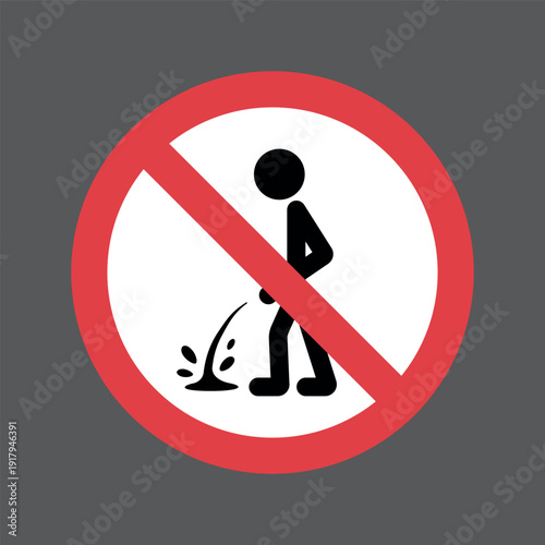No Public Urination Prohibited Warning Sign Symbol