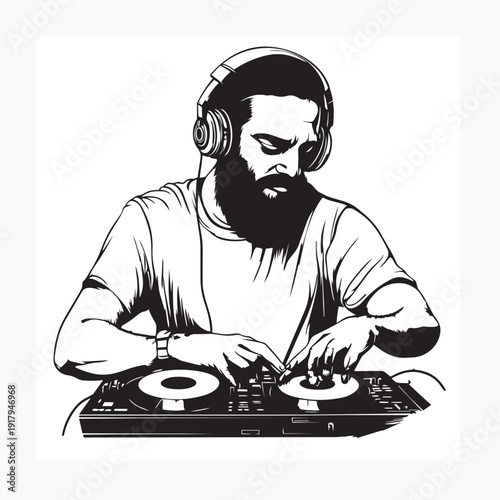 dj in headphones