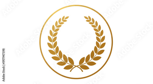 Golden Laurel Wreath Emblem Award Symbol