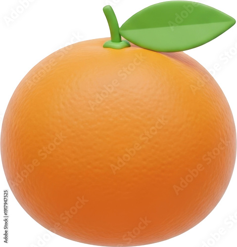 Fresh Orange Fruit with Green Leaf