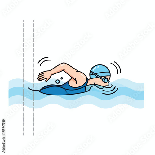 Illustration of a swimmer in action