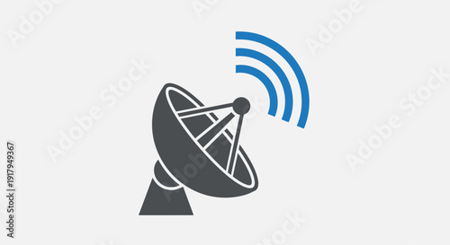 Satellite Dish Antenna Broadcasting Signal