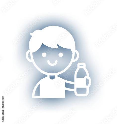 Person drinking water hydration health icon