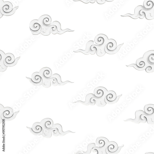 Repeating White Cloud Pattern Background