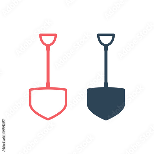 Shovel icons set flat. Illustration isolated vector sign symbol.