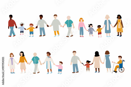 Diverse group of people holding hands representing community and inclusivity