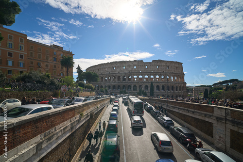 The Colosseum (Colosseo, Anfiteatro Flavio) in Rome, Italy