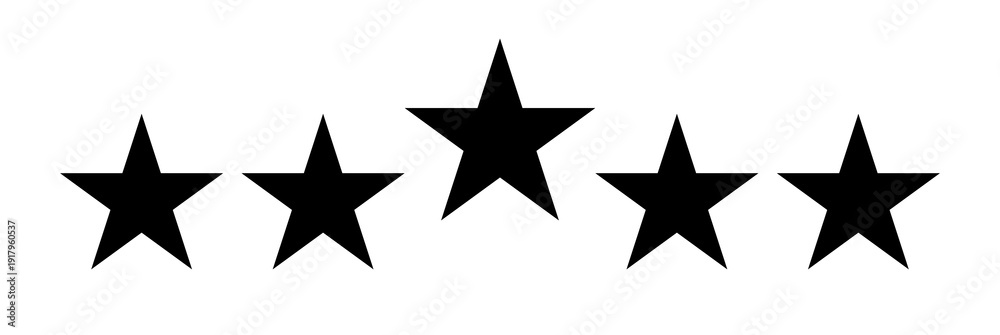 Fototapeta premium vector illustration of stars, star award, black 5 stars, 5 stars