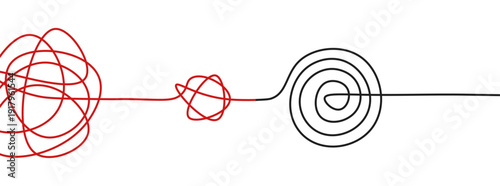 Chaos mind mental health tangled mind scribble thought abstract illustration vector