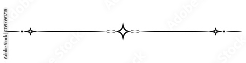 Divider separator sparkle vintage line decoration illustration vector