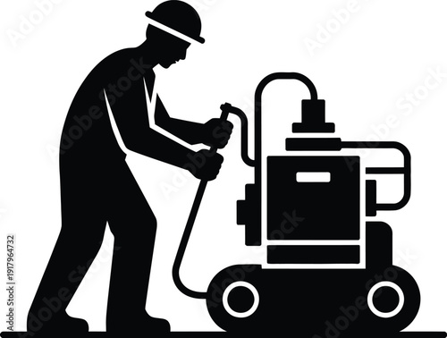 Construction Worker Operating Machinery Engineering Industrial Equipment