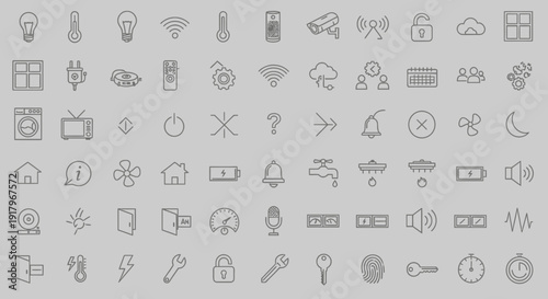 Smart Home Icons: Technology, Automation, and Connectivity