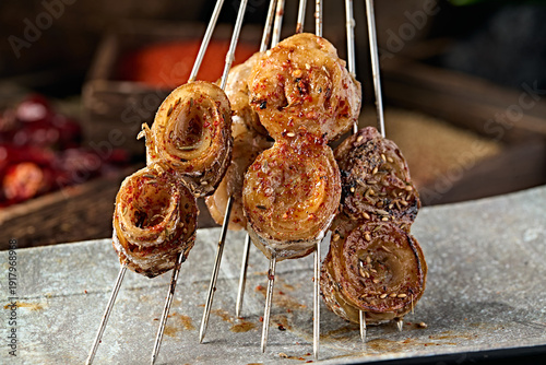 Wallpaper Mural Flavored BBQ Charcoal Grilled Ribbonfish Rolls Torontodigital.ca