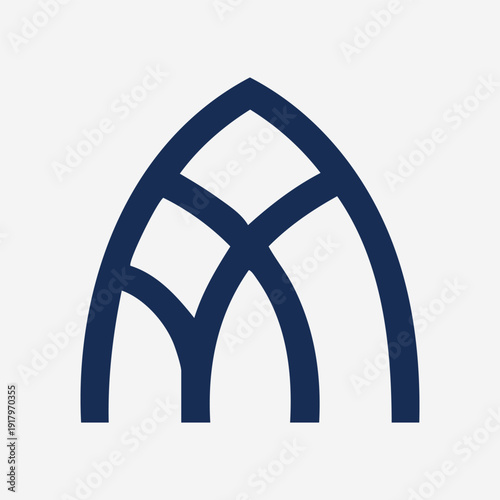 Elegant abstract cathedral arch logo mark