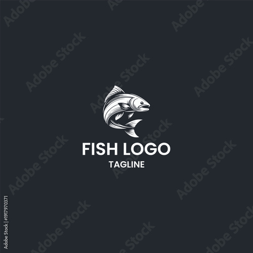 Fish logo icon design template vector illustration
