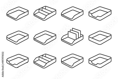 Stable lightweight organizer icons utility walls tray vector smooth drawer icon
