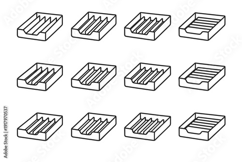 Simple divider shell file icon clean organizer vector drawer icons solution