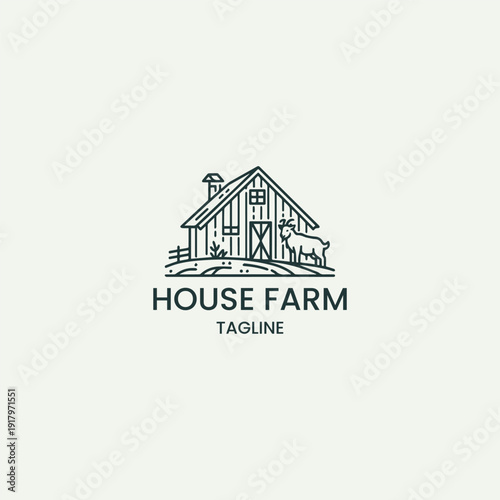 House farm logo icon design template vector illustration