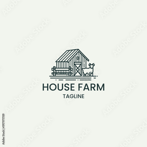 House farm logo icon design template vector illustration