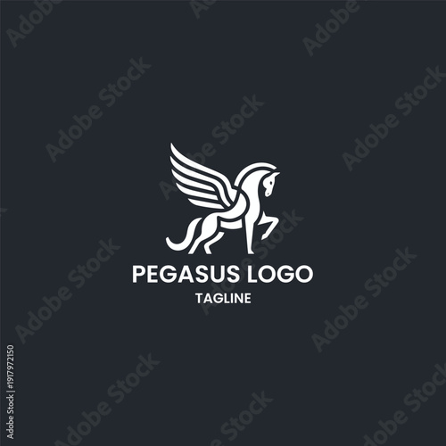 Pegasus logo icon design template vector illustration