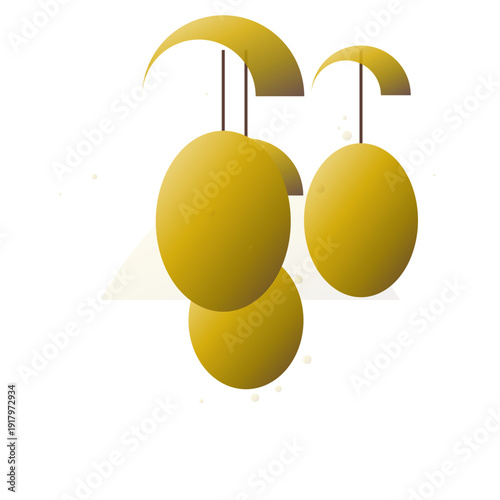 Modern Yellow Pendant Light Fixture with Multiple Spherical Shades.